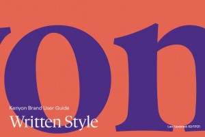 Kenyon Brand User Guide III: Written Style